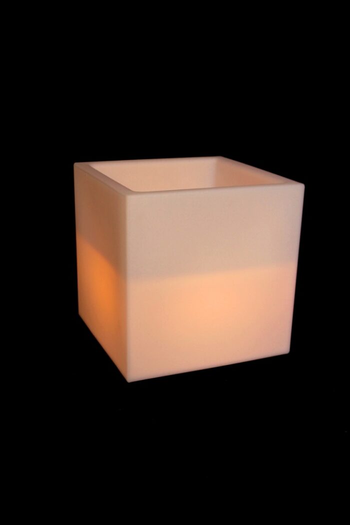 LED wijnkoeler / kubus 40 cm (oranje)